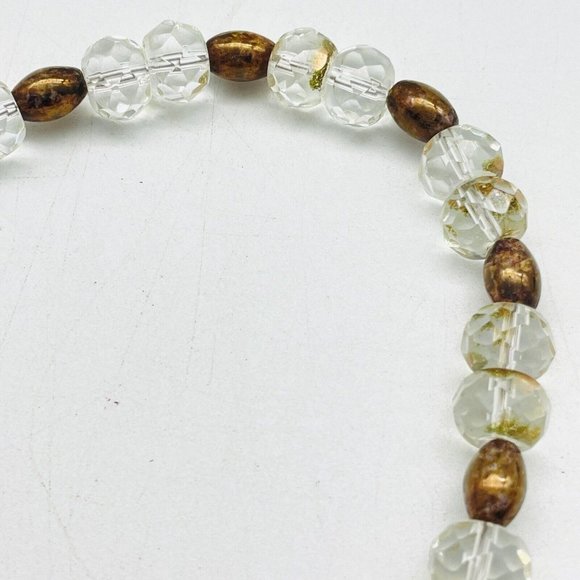 Clear and Brown Beaded Necklace Silver Tone Classic Career Cosplay LARP Gift - Picture 3 of 7